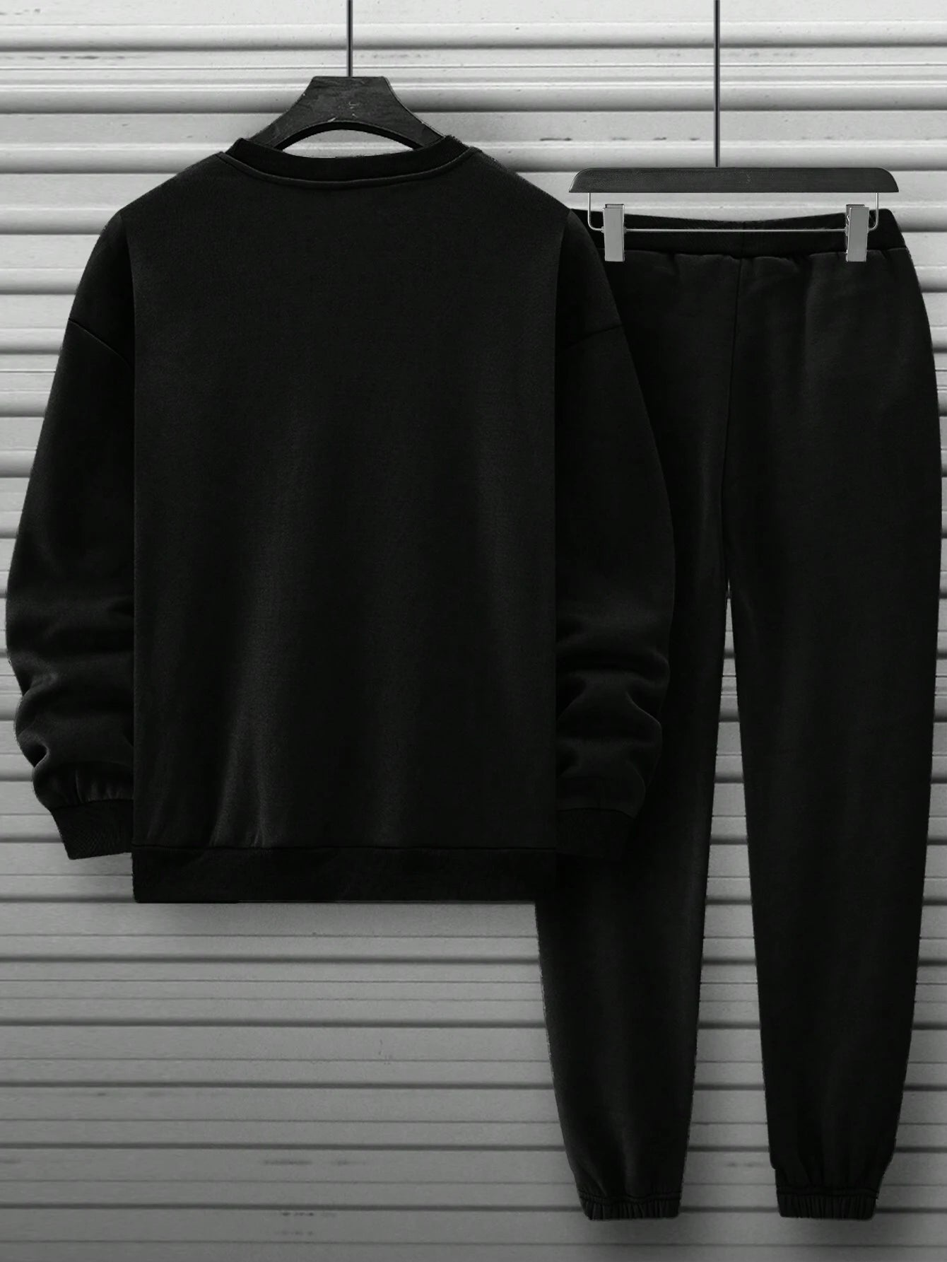 Manfinity Homme 2Pcs Men'S Casual Letter Printed Sweatshirt and Sweatpants Set, for Daily Leisure , Track Suit , Urban , Color Block